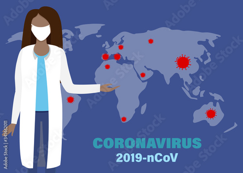 Novel Coronavirus COVID-19 medical infection.Virus infographic symptoms covid19 molecule on red. Dangerous asian ncov corona virus pandemic risk background design.