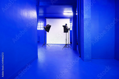 Studio photo bleu