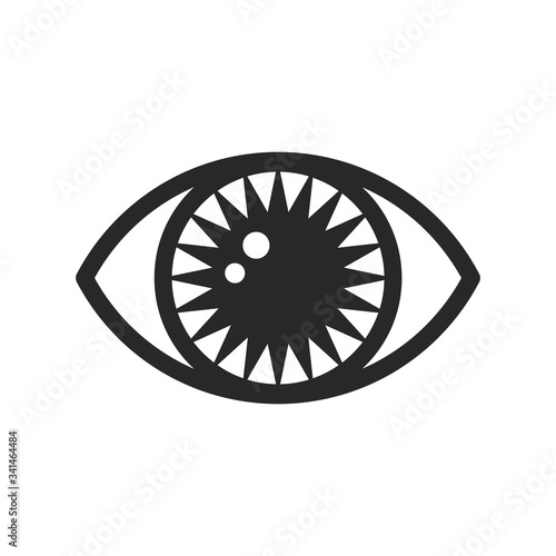Eye symbol. Occult mystic emblem. Esoteric sign alchemy, providence sight, decorative style. Vector icon illustration isolated on white background.