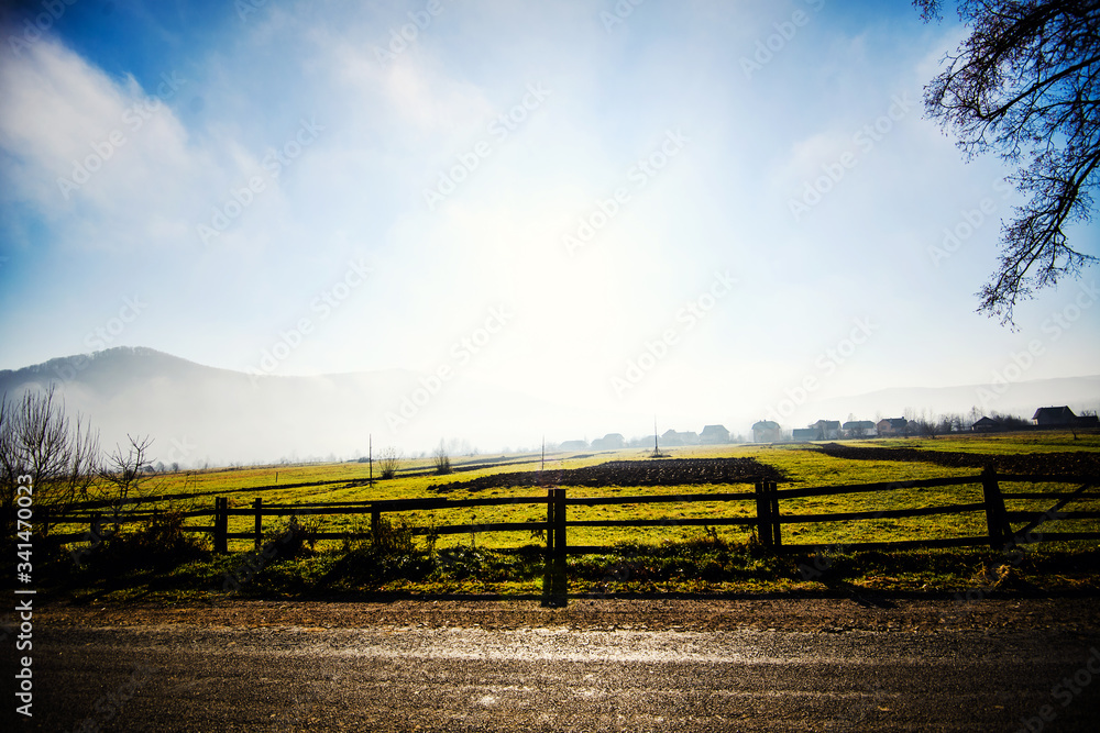 Fantastic views of the Carpathian mountains, Ukraine, Europe. Summer scene on a sunny day. Beauty of nature concept background.