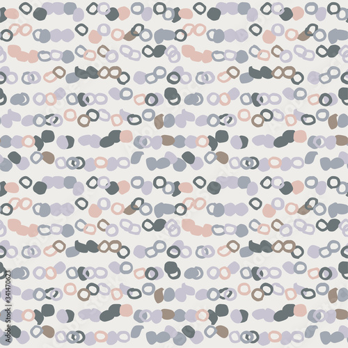 Seamless square tranquil pastel doodle shape mosaic geo pattern. Serene gentle peaceful tile print. Trendy deco geometric random repeat vector pattern.