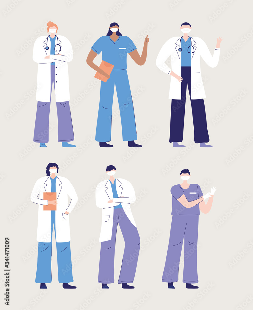thank you doctors and nurses, physicians and nurses characters worker medical people thank you doctors and nurses, physicians and nurses characters worker medical people