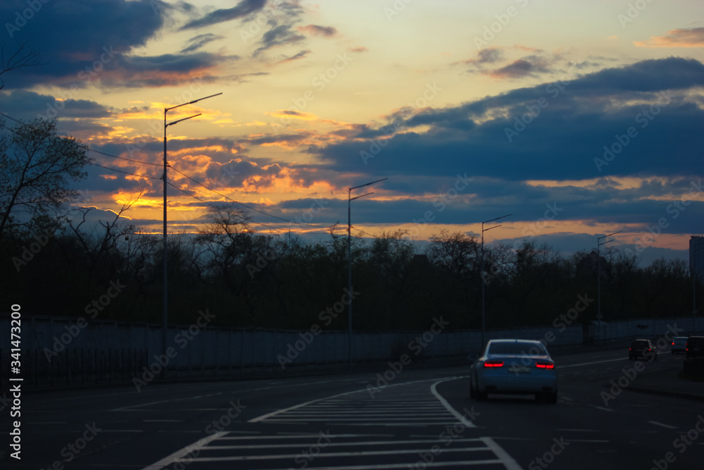 Traffic on the road, life in the big city. Traffic on the road, life in the big city.