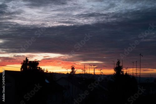 Sonnenuntergang, Abendhimmel in Böblingen