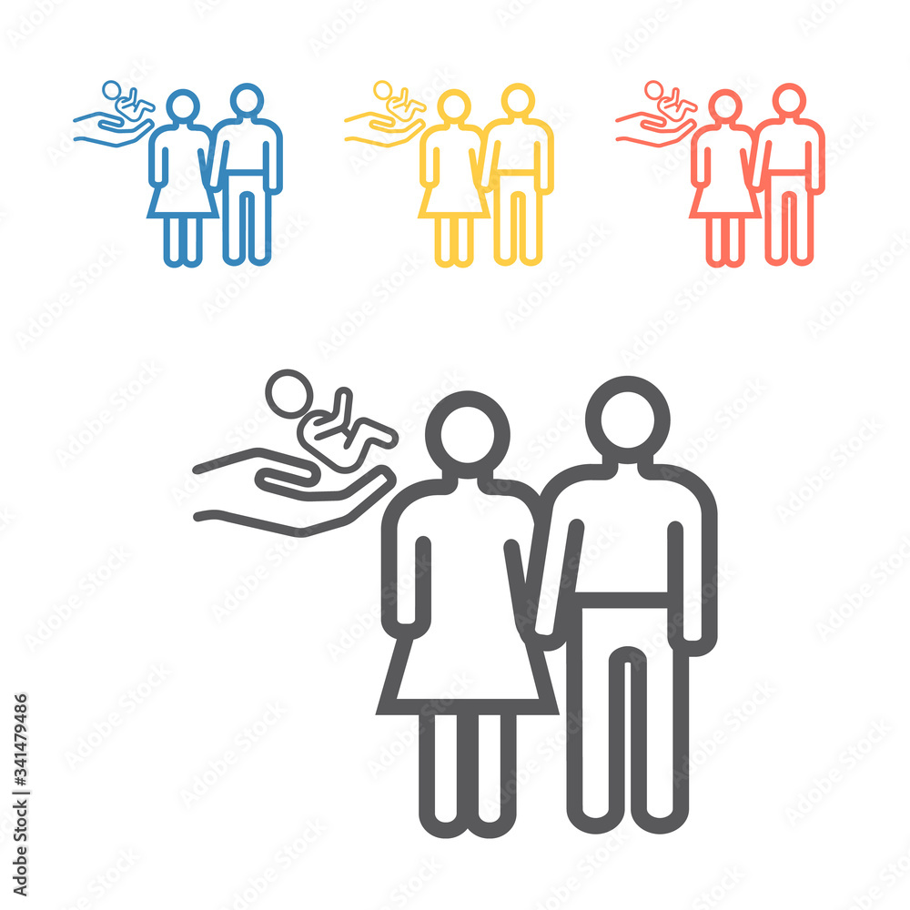 Adoption line icon. Vector signs for web graphics Adoption line icon. Vector signs for web graphics