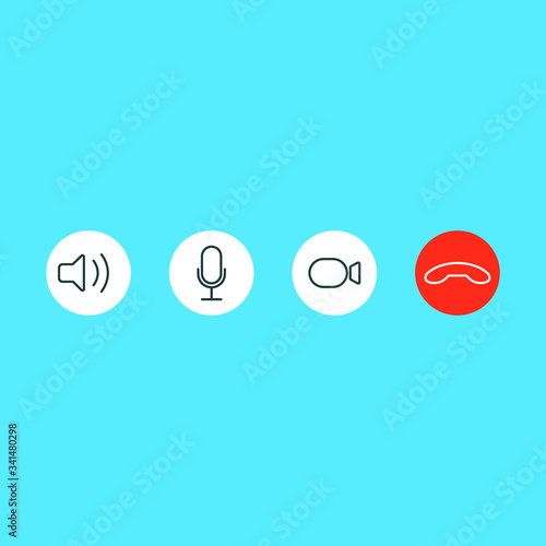 Video cal icons set. EPS-10