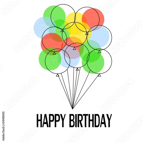 Happy birthday card. Baloons