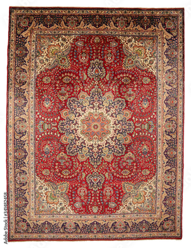 Old and modern Persian Colourful Arabesque and handmade carpet, rug gelim, patchwork, and Gabbeh with the pattern.