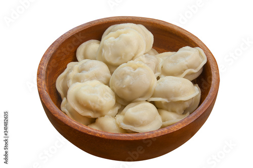 fresh hot appetizing dumplings on  plate