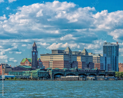 A view of the exterior of Hoboken Terminal on an overcast day