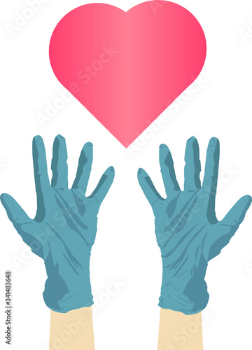 Wallpaper Mural Protect your hands from the dangers of biological weapons.A nurse is a hero Torontodigital.ca