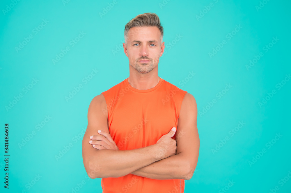 Keeping your fitness goals during social distancing. Exercising is crucial to combat stress and boost your immune system. Man mature sportsman. Exercising at home. Exercising for better health Keeping your fitness goals during social distancing. Exercising is crucial to combat stress and boost your immune system. Man mature sportsman. Exercising at home. Exercising for better health