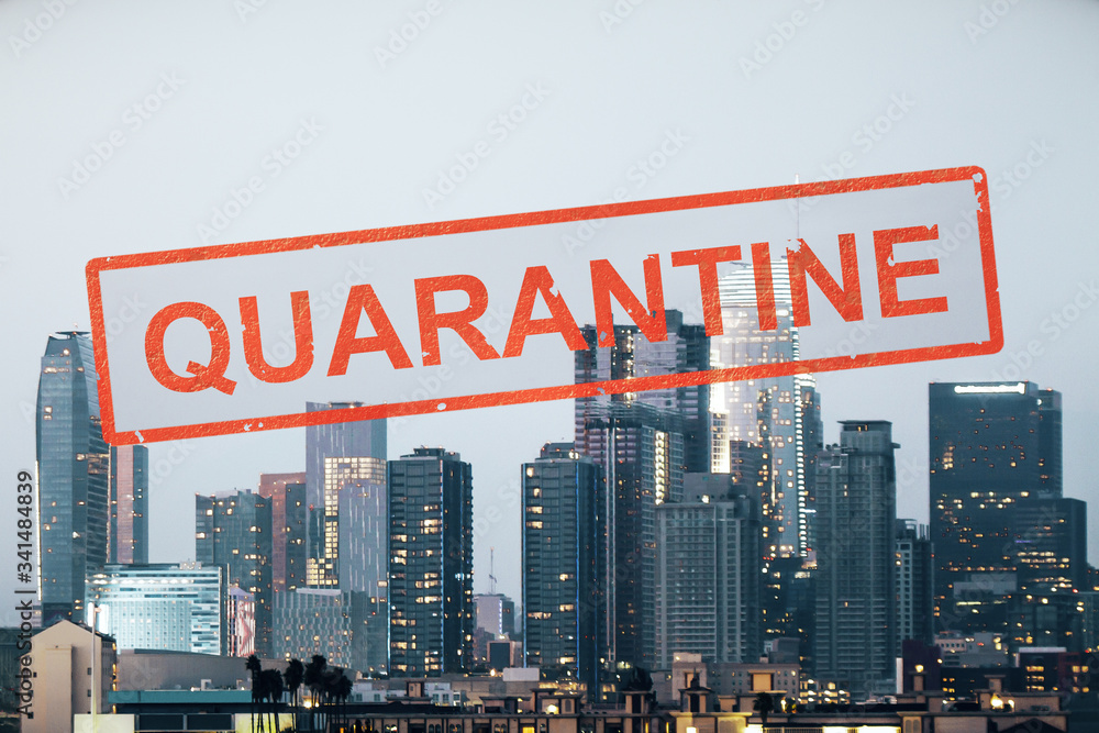Concept city closed for quarantine due to coronavirus, COVID-19. Los Angeles, California Concept city closed for quarantine due to coronavirus, COVID-19. Los Angeles, California