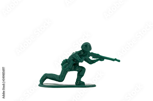 Green toy soldiers on white background. Soldier six on six models.  6 6  Picture one on sixteen viewing angles.  01 16 