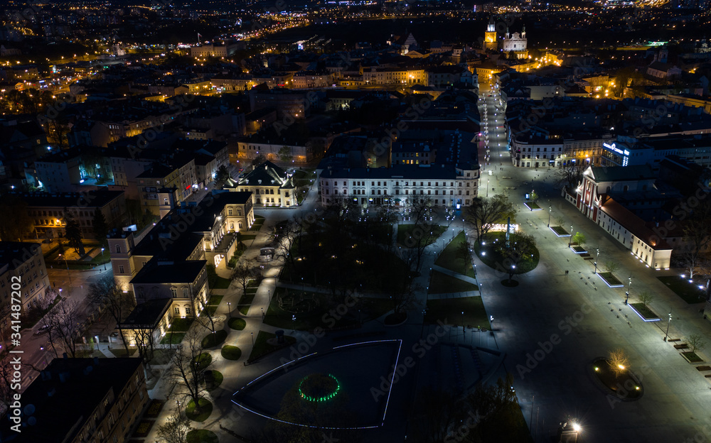 night view of lublin 