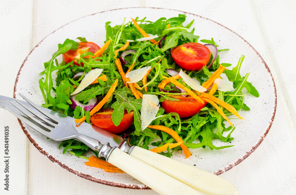 Light vegetable salad, concept of weight loss, healthy eating Light vegetable salad, concept of weight loss, healthy eating