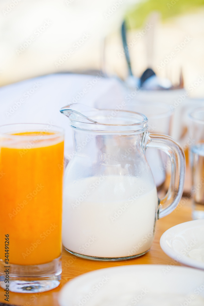 Milk and juice Milk and juice