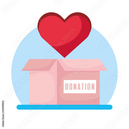 charity donation box with heart