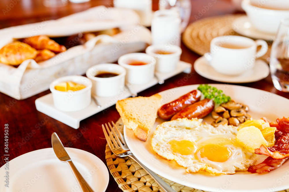 Breakfast with fried eggs Breakfast with fried eggs