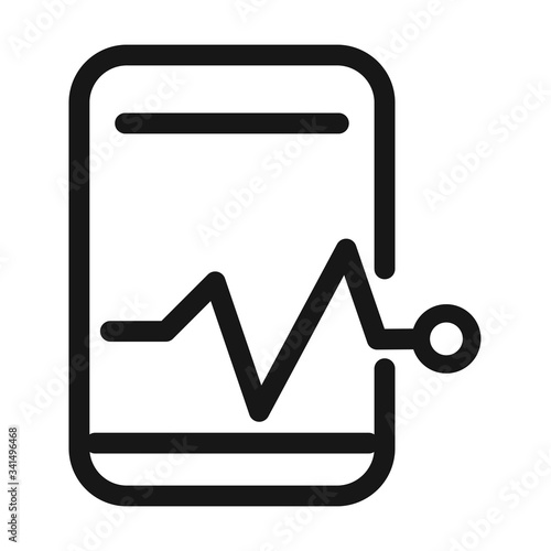 smartphone digital consultation medical and health care line style icon