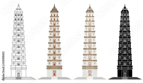 Liaodi Pagoda in front view