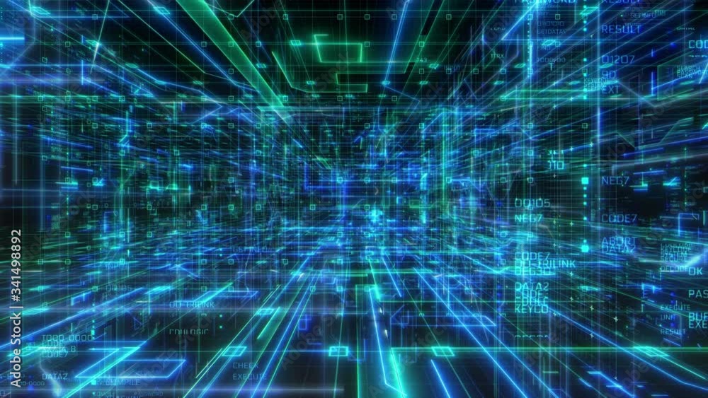 Technology Interface Computer Circuit Data Digital Screen Background Loop Technology Interface Computer Circuit Data Digital Screen Background Loop
