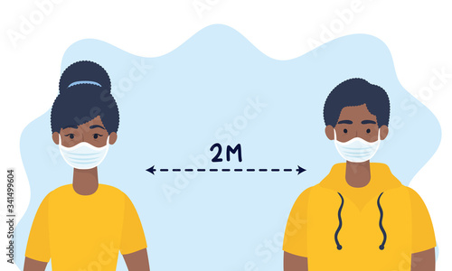 persons with social distancing for covid19