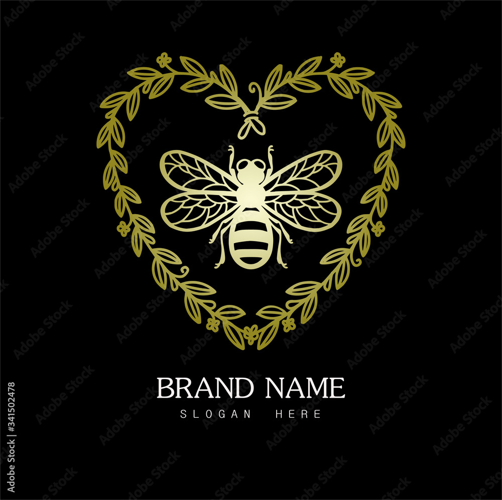 Luxury Logo, gold logo with brand and black background Luxury Logo, gold logo with brand and black background