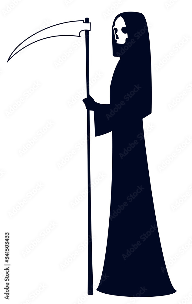 custom made wallpaper toronto digitalGrim reaper with a scythe, a death character, black and white colours, vector illustration.