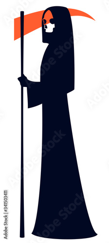 Wallpaper Mural Grim reaper with a red scythe, a death character, vector illustration. Torontodigital.ca