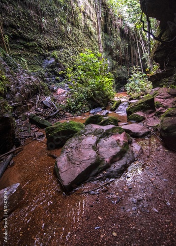 The Sussuapara canyon, in the forest, located between  Ponte alta do Tocantins and Mateiros, crossing the Jalapao.  photo