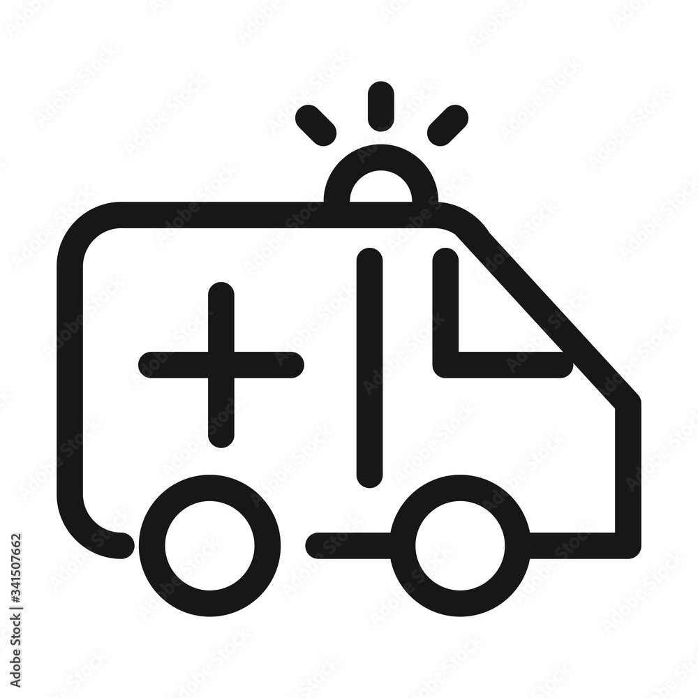 ambulance transport urgency support medical and health care line style icon ambulance transport urgency support medical and health care line style icon