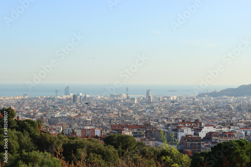 View of Barcelona from the Park Guell  Barcelona  Spain