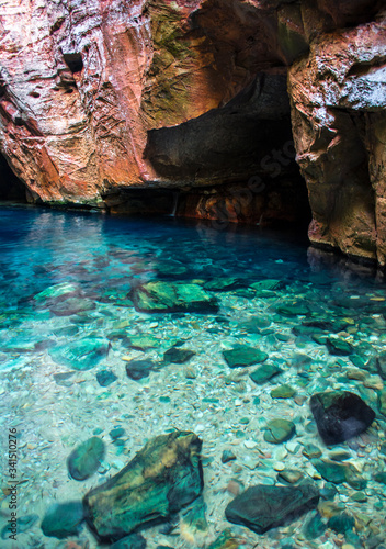 The blue enchant (Encanto Azul), in chapada das mesas, Brazil. A natural swimming pool and snorkelling spot. 
