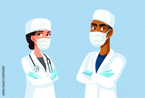 Medical Team of Doctors Wearing Protective Equipment