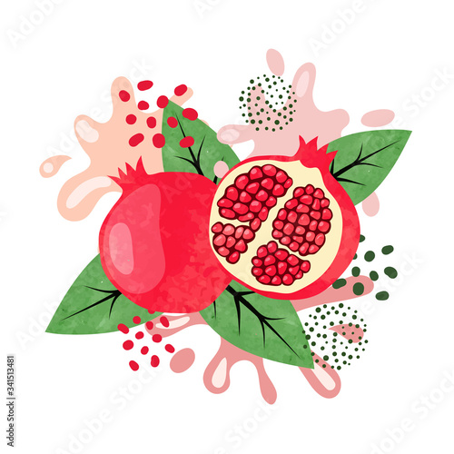 Pomegranate juice vector il...