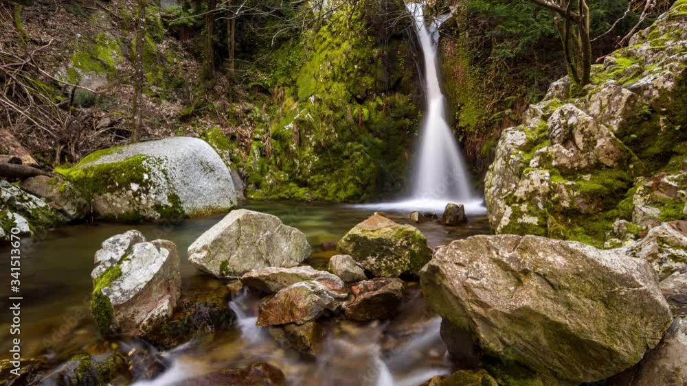Leandres Valley Waterfall, Serra da Estrela Natural Park, Portugal - Timelapse Leandres Valley Waterfall, Serra da Estrela Natural Park, Portugal - Timelapse