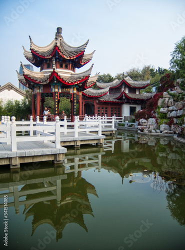 Yao Chi (Yuhuangding) park temple in Yantai, China.