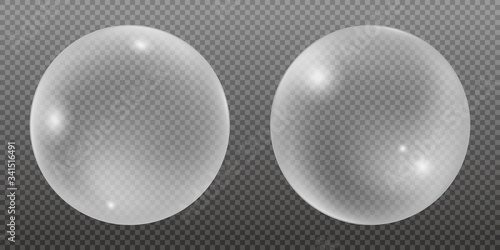White water bubbles on a transparent background