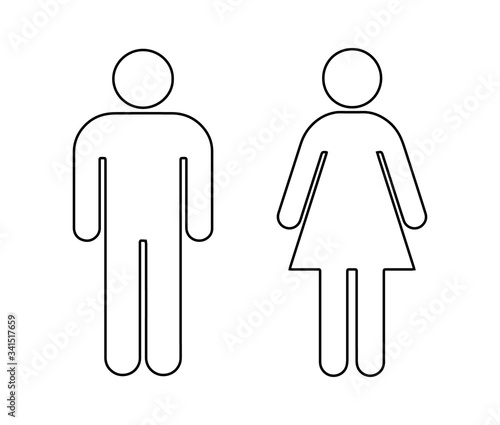 Outline male and female symbol. Vector illustration