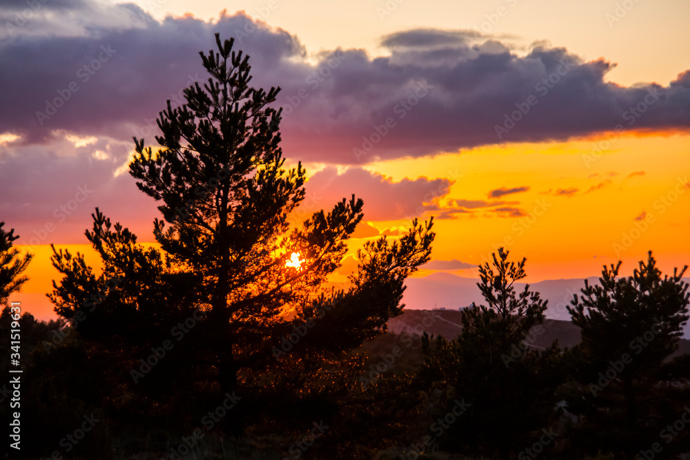 Obraz premium Spring sunset in Montsec, Lleida, Spain