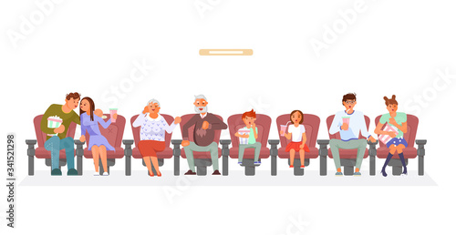 Movie viewers in 3d glasses
