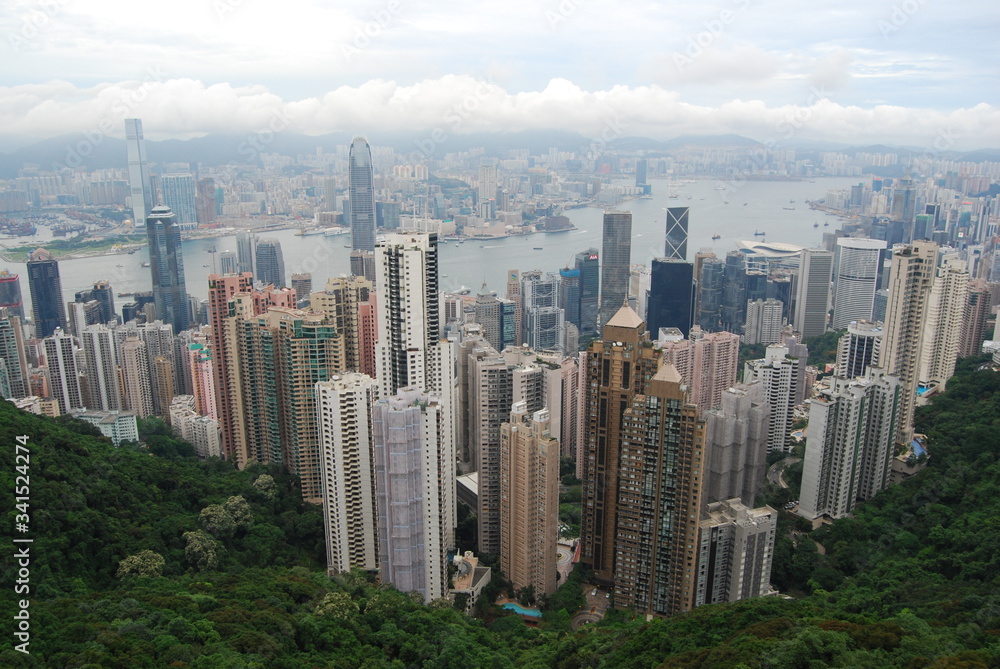 View of Hongkong from Victoria Peak. Hongkong has one of the most beautiful city view in the world.