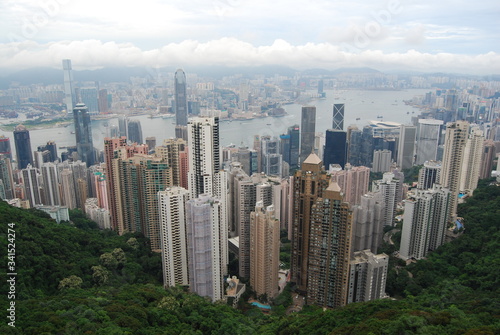 View of Hongkong from Victoria Peak. Hongkong has one of the most beautiful city view in the world.