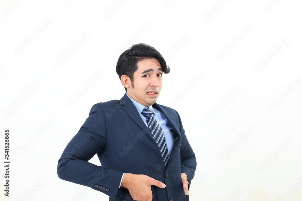 South east Asian Malay Man facial expression shocked scared afraid hand in suit pocket South east Asian Malay Man facial expression shocked scared afraid hand in suit pocket