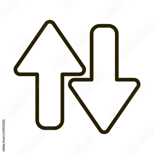 downturn and upturn financial business stock market line style icon