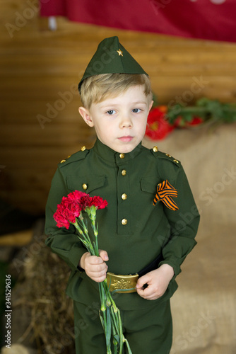 boy in uniform. on the holiday of May 9, Russia photo