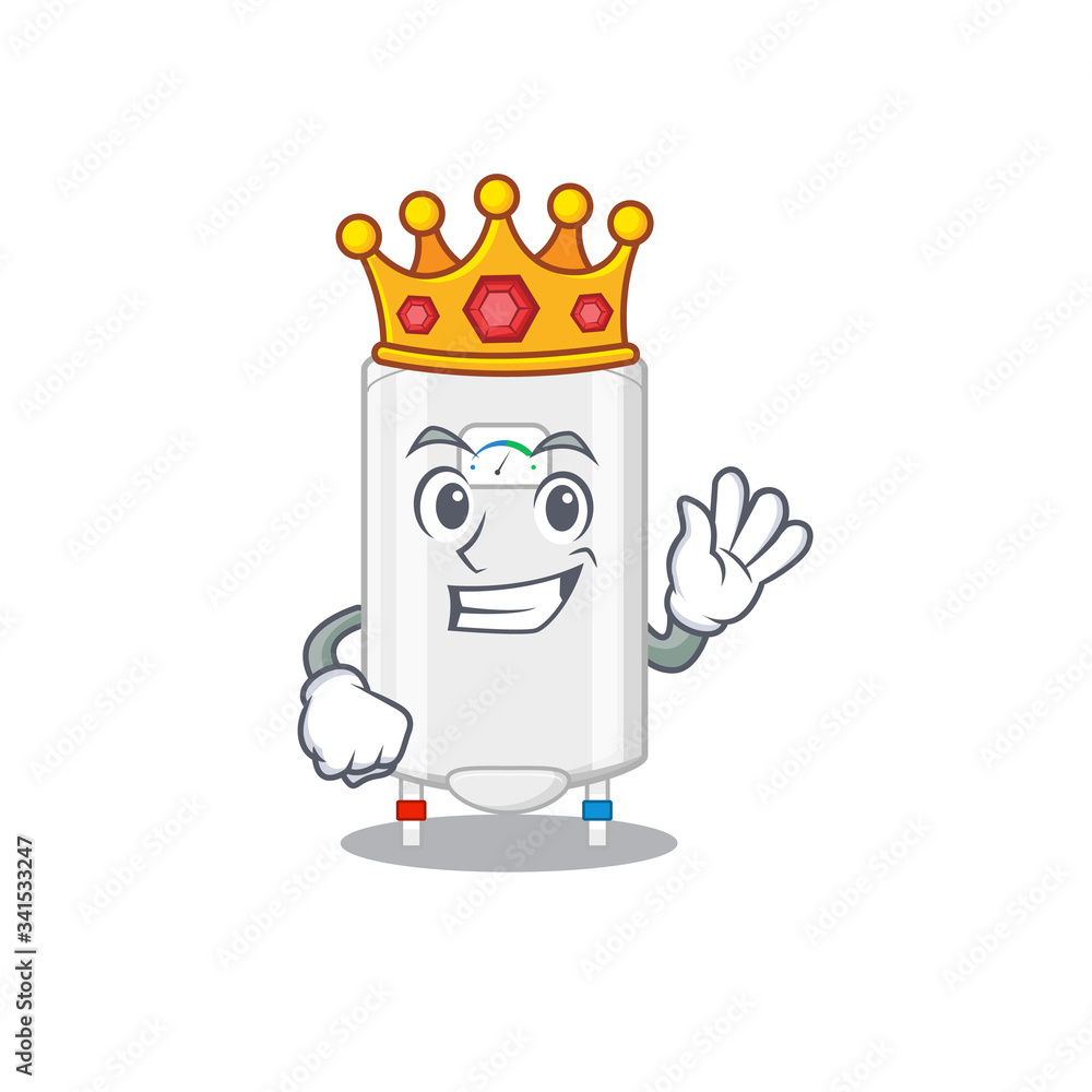 A Wise King of gas water heater mascot design style A Wise King of gas water heater mascot design style