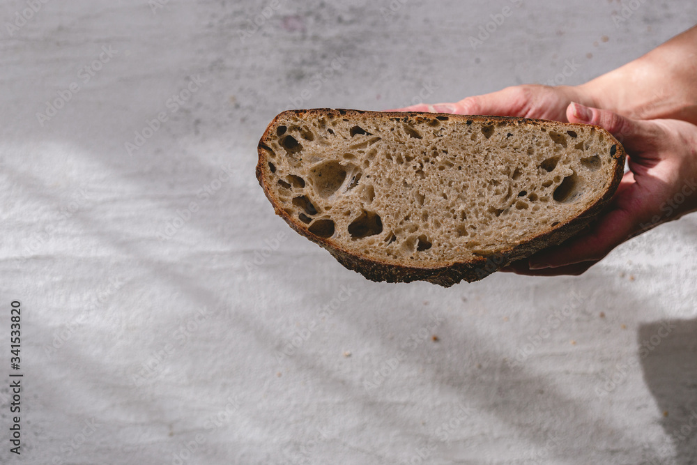 Fotka „Authentic sourdough bread. Leavened bread. Sourdough starter