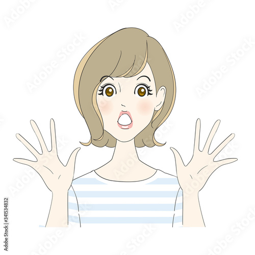 驚く女性
